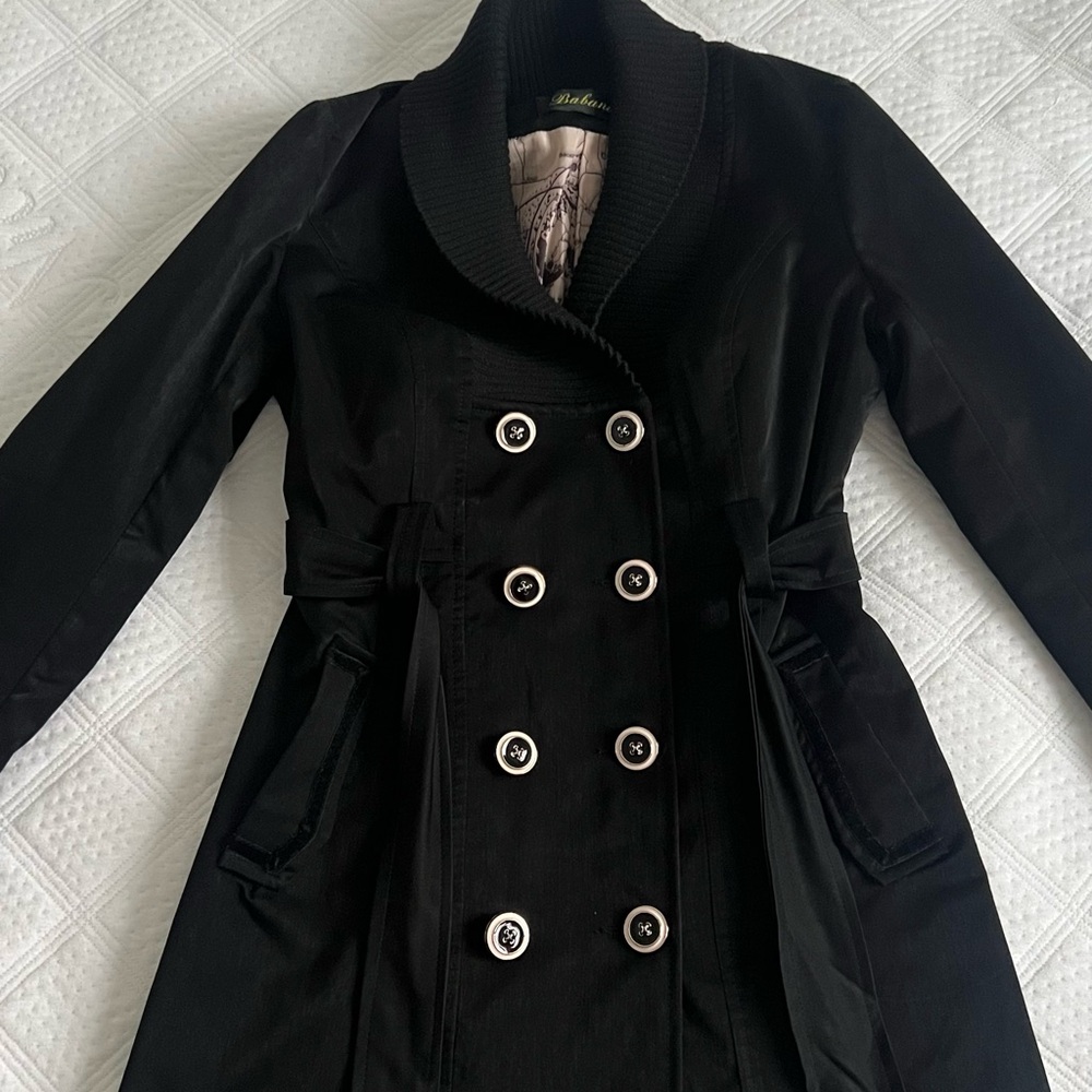 Black Double-Breasted Trench Coat